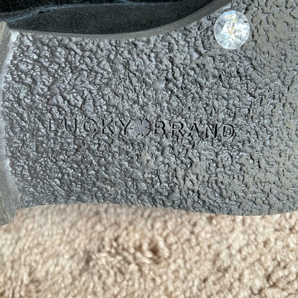 Lucky Brand Leather Suede Black Lace Up Ankle Booties - Picture 8 of 10